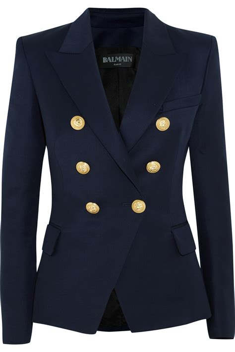 navy double breasted blazer women's.